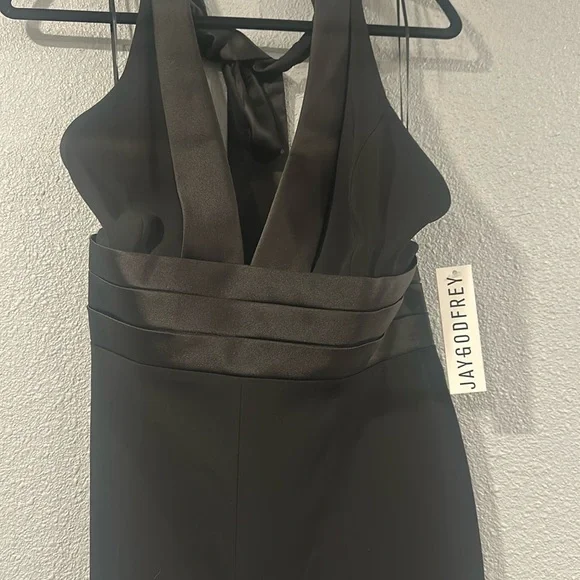 JAYGODFREY Black Satin Detail Jumpsuit